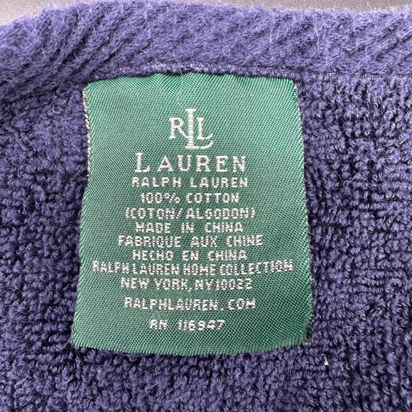 Lauren Ralph Lauren Blue Cotton Towel Set Sculpted Bath Hand Towel 2 Washcloths - Picture 5 of 10